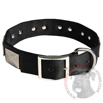 Designer Nylon Dog Collar Wide with Easy Release Buckle for   Riesenschnauzer