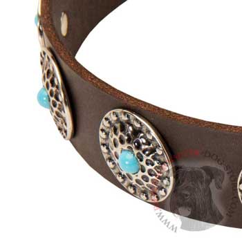 Blue-Stones Leather Riesenschnauzer Collar