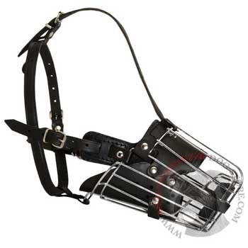 Adjustable Well-Fitting Cage Dog Muzzle for Riesenschnauzer