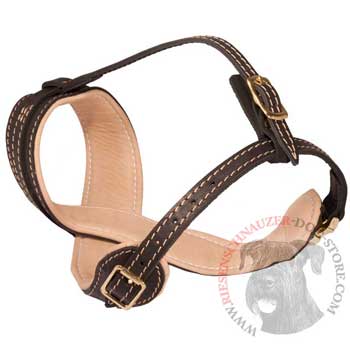 Riesenschnauzer Muzzle Leather Easy Adjustable with Quick Release Buckle