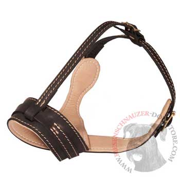 Leather Riesenschnauzer Muzzle Padded with Nappa Leather