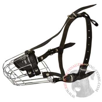 Wire Cage Muzzle for Training Riesenschnauzer Working Dogs