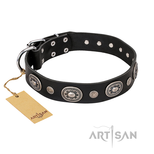 Soft full grain leather collar created for your doggie