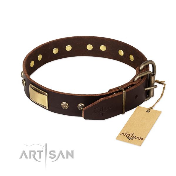 Designer genuine leather collar for your canine