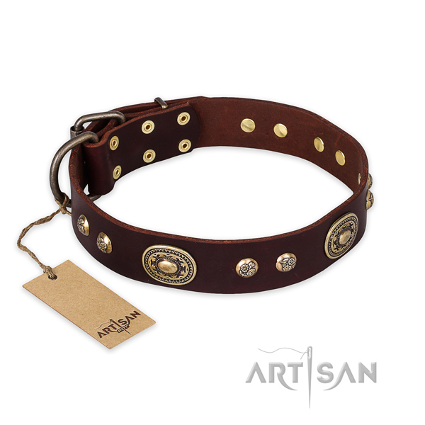 Best quality genuine leather dog collar for comfy wearing
