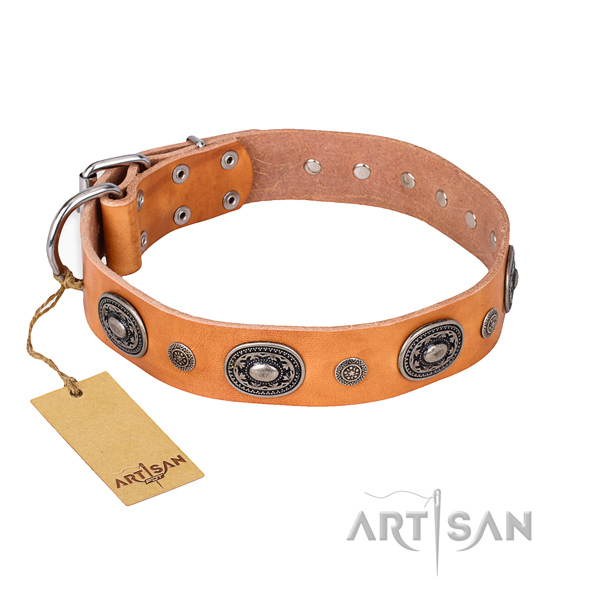 High quality genuine leather collar created for your pet