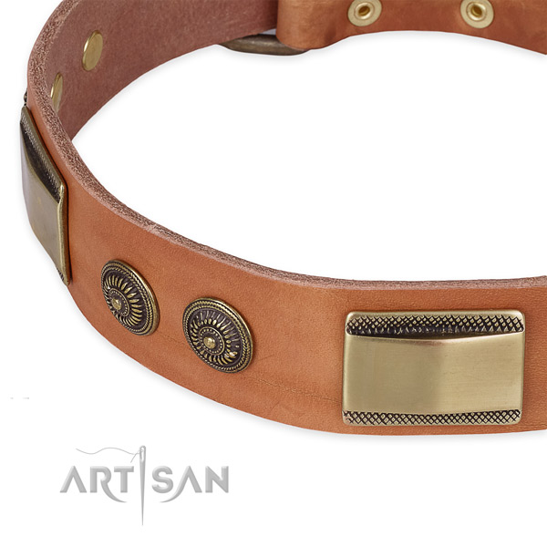 Handmade genuine leather collar for your lovely pet