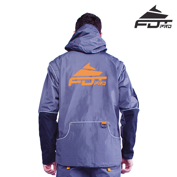 FDT Pro Dog Trainer Jacket of Grey Color with Strong Side Pockets
